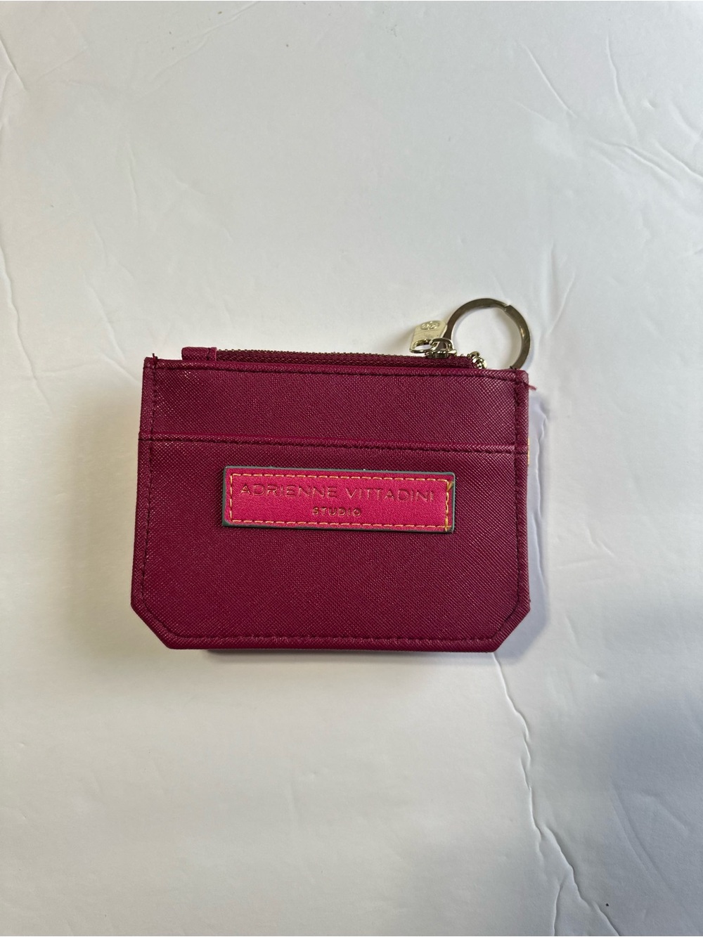 Adrienne Vittadini Pink Card Holder Key Ring